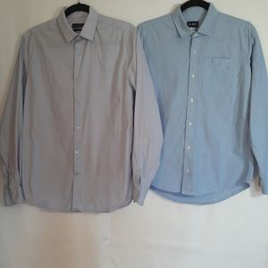 Lot of 2 Kids Size 16 (XXL) School Uniform Oxford Blue shirts, long sleeve